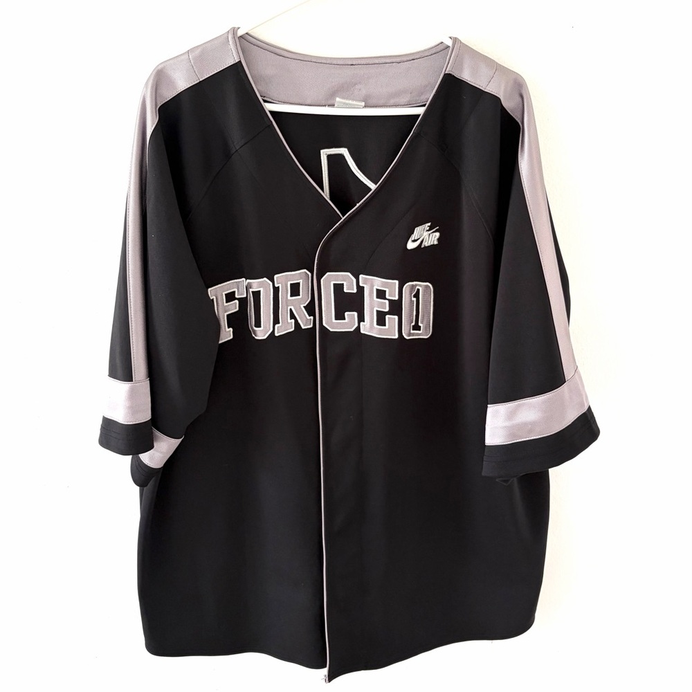 Vintage Y2K Nike Air Force 1 Baseball Style Jersey, Size: XL